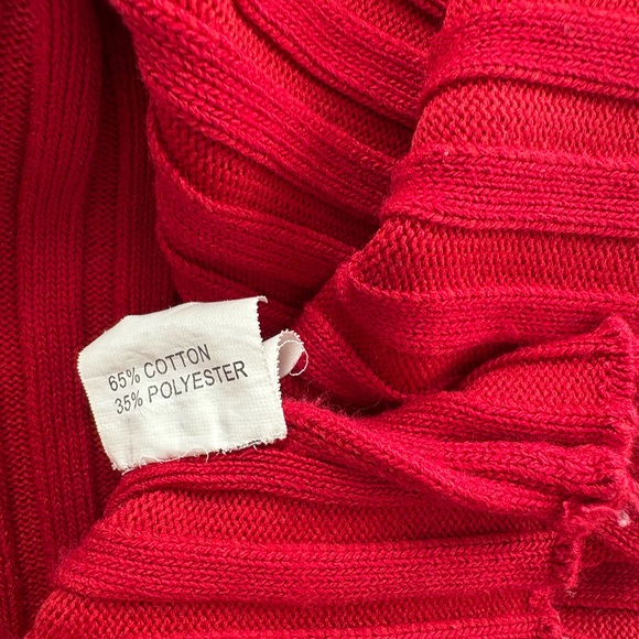 Red Ribbed Knit Tank Top - Picture 3 of 4